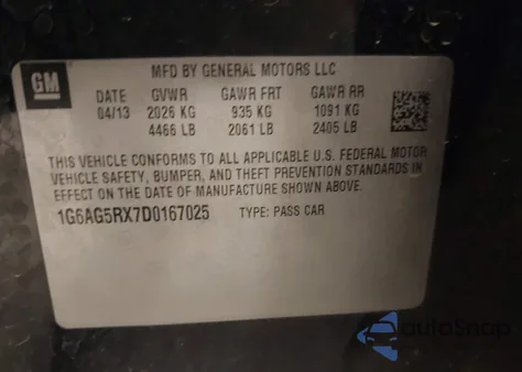 2013 Cadillac Ats Standard from USA, damaged, VIN 1G6AG5RX7D0167025